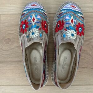 Johnny Was Nepentha Embroidered Espadrilles Shoes